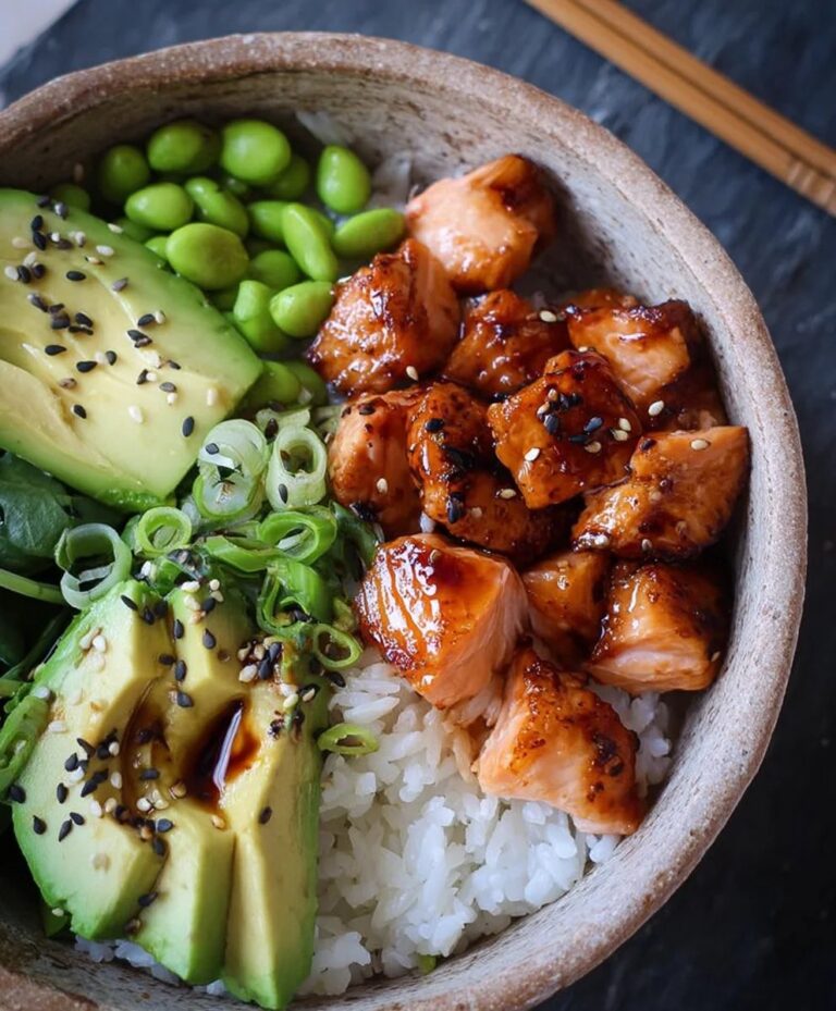 Easy Teriyaki Salmon Sushi Bowl Recipe-Gluten Free
