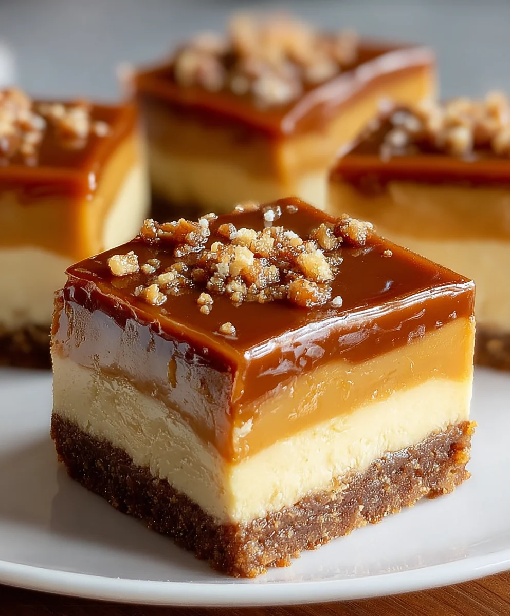 Dulce de Leche Cheesecake Bars-Sweet Creamy Dessert