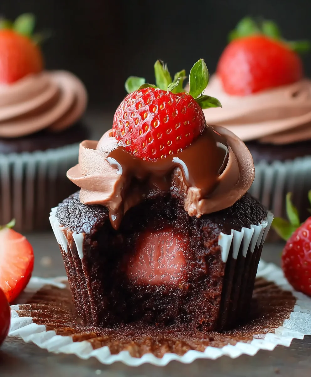 Chocolate Strawberry Cupcakes-Decadent & Delicious Treat
