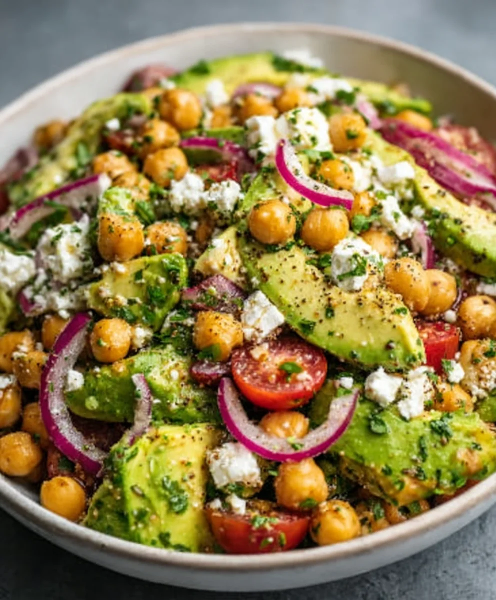 Chickpea Feta Avocado Salad - Easy & Delicious Recipe