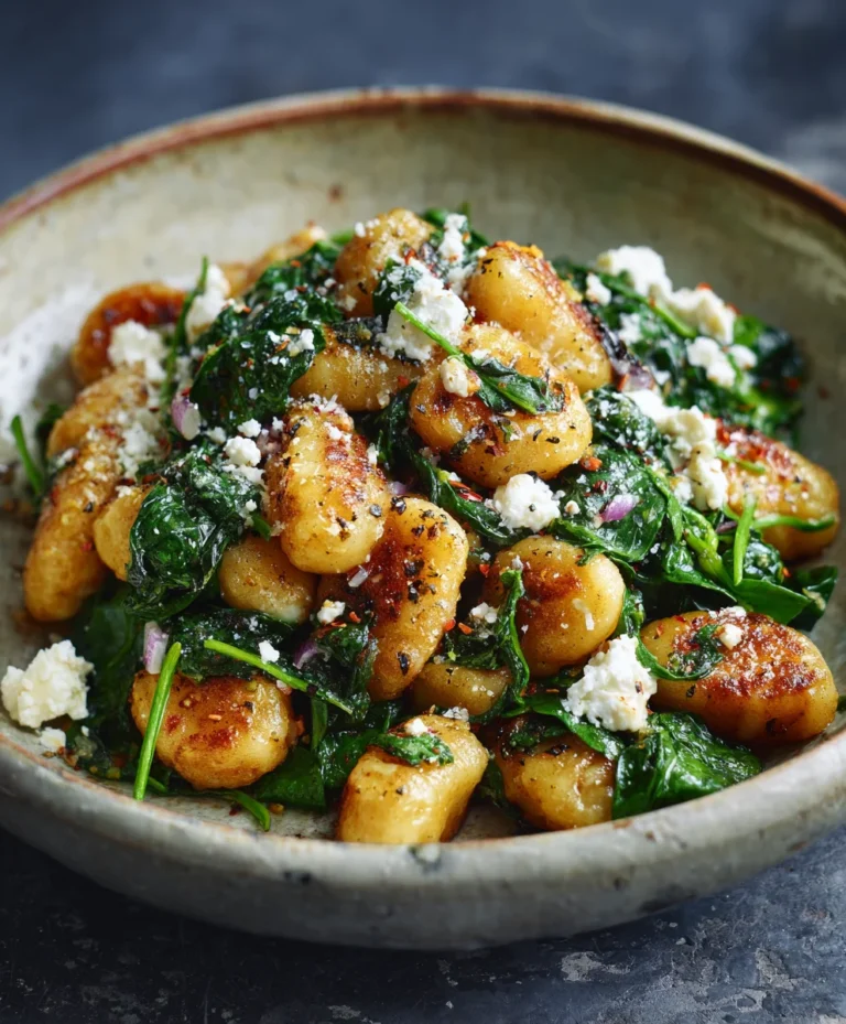 Crispy Gnocchi Spinach Feta Easy Recipe
