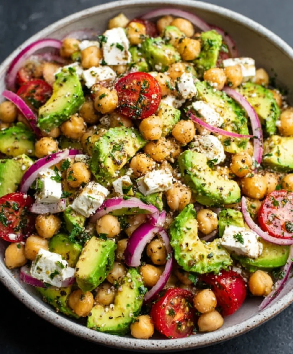 Chickpea Feta Avocado Salad - Easy & Delicious Recipe