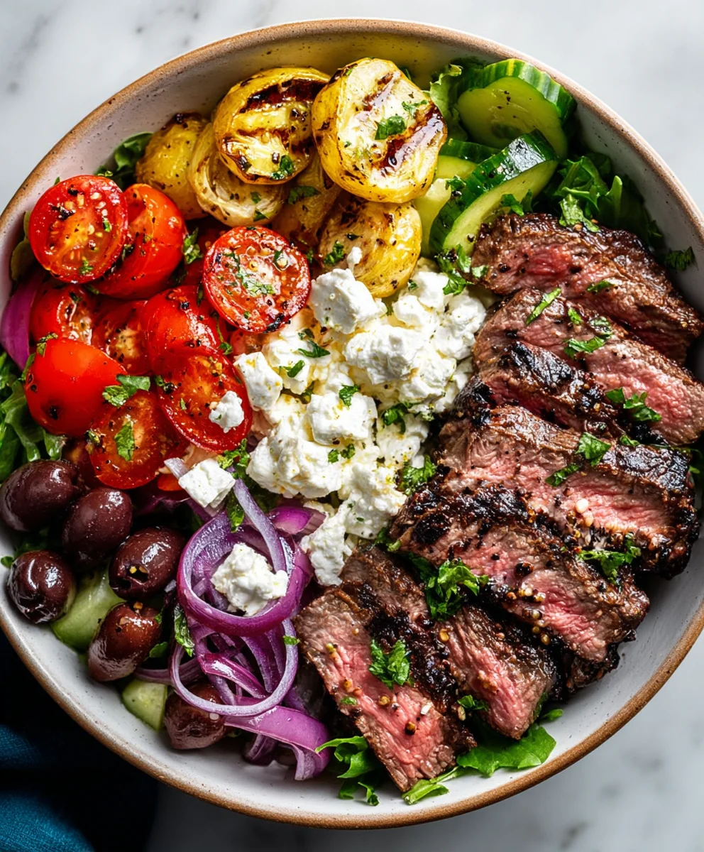 Mediterranean Beef Steak Bowl- Easy & Flavorful