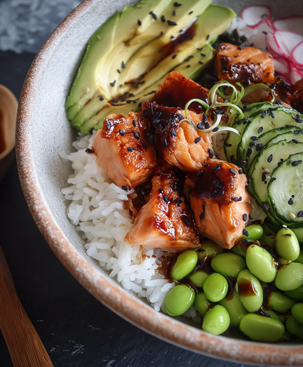 Easy Teriyaki Salmon Sushi Bowl Recipe-Gluten Free