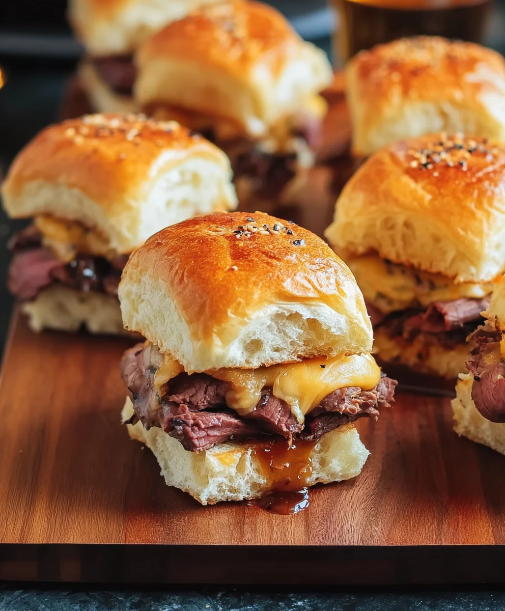 Roast Beef Cheddar Sliders - Easy Appetizer Recipe