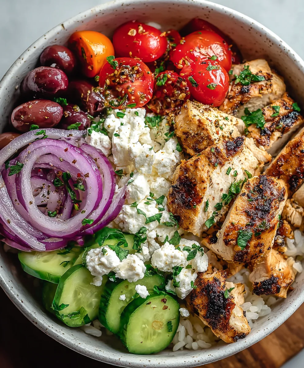 Greek Chicken Cottage Cheese Bowl- Easy Healthy Meal