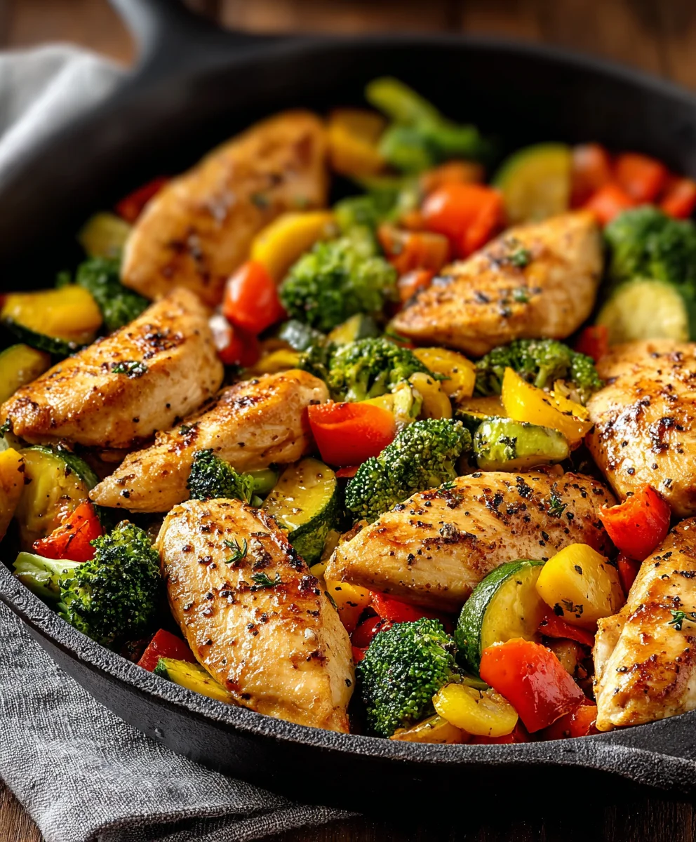 Healthy Chicken Vegetable Skillet Dinner Recipe