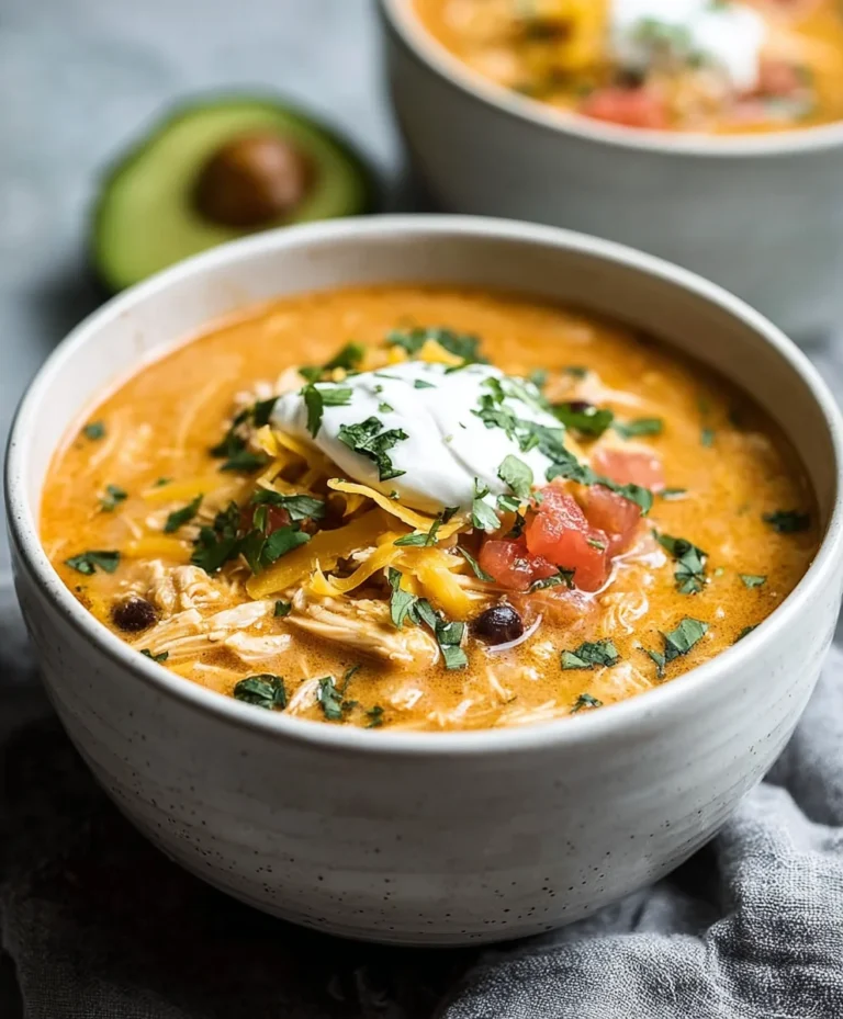 Creamy Chicken Enchilada Soup- Easy & Delicious