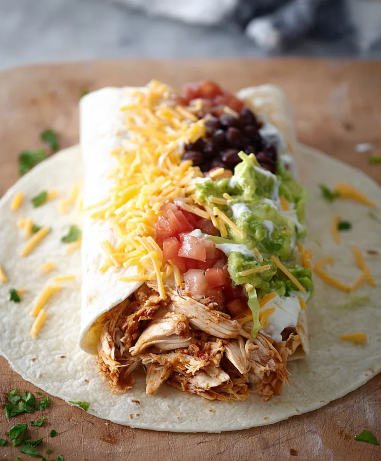 Seven Layer Chicken Burritos Easy Recipe