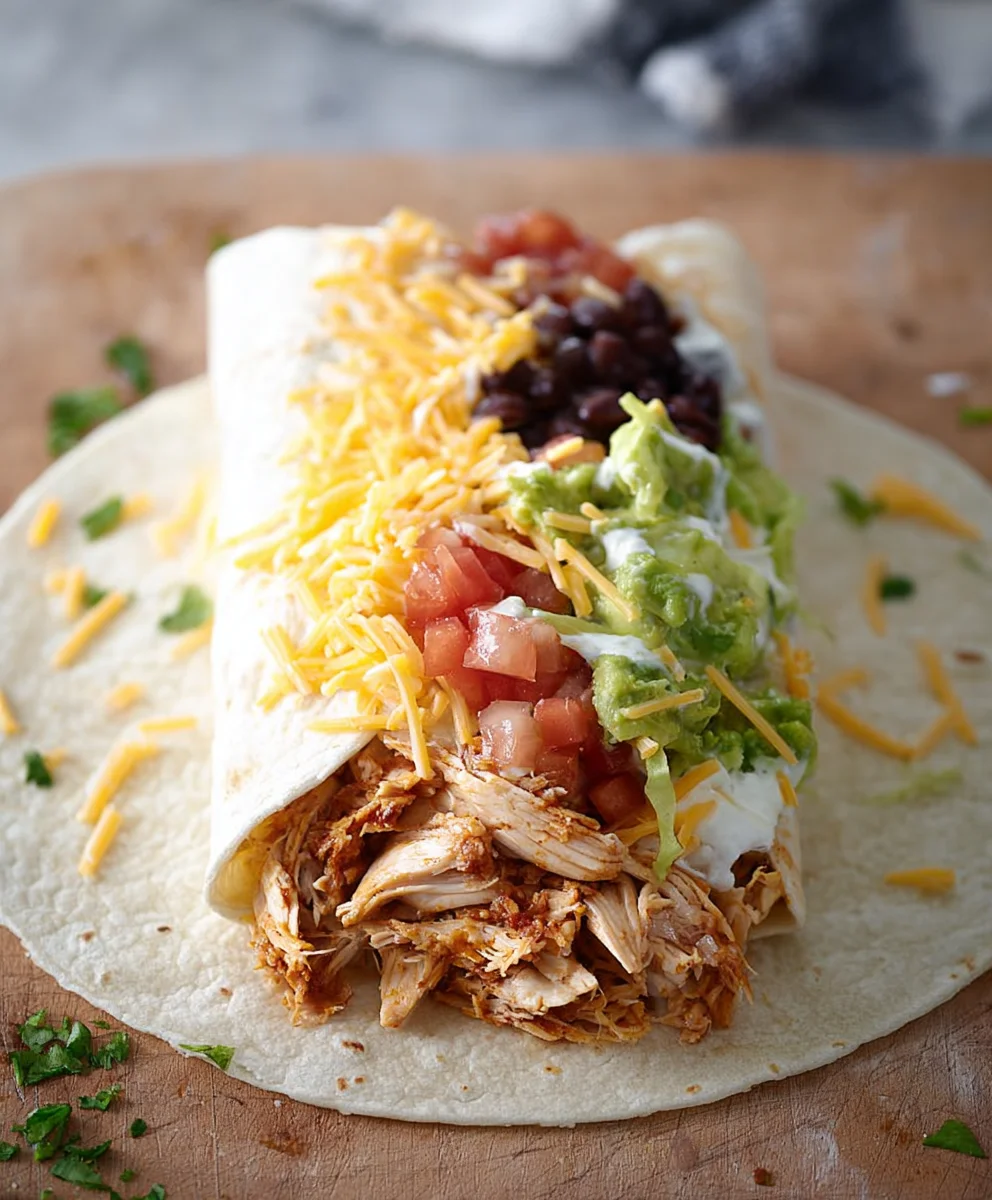 Seven Layer Chicken Burritos Easy Recipe