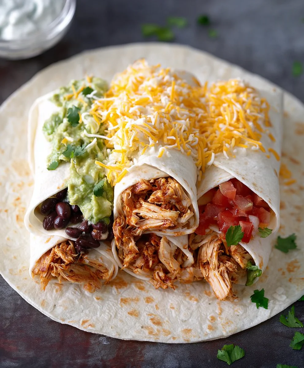 Seven Layer Chicken Burritos Easy Recipe
