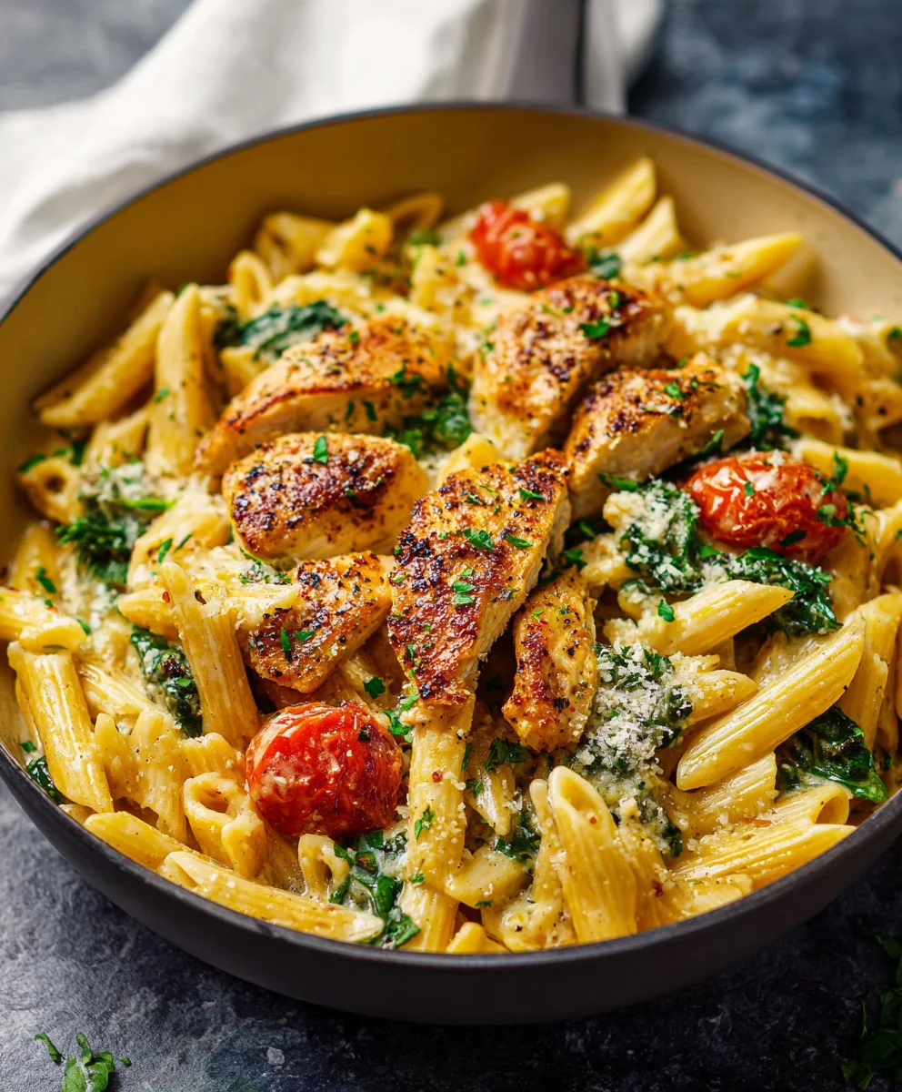 Healthy Garlic Parmesan Chicken Pasta Recipe