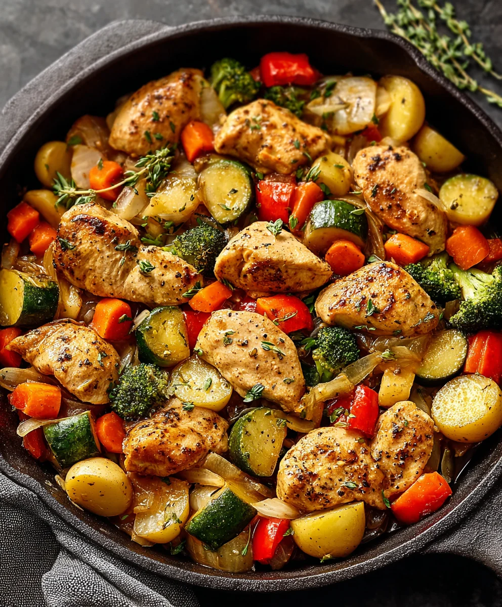 Healthy Chicken Vegetable Skillet Dinner Recipe