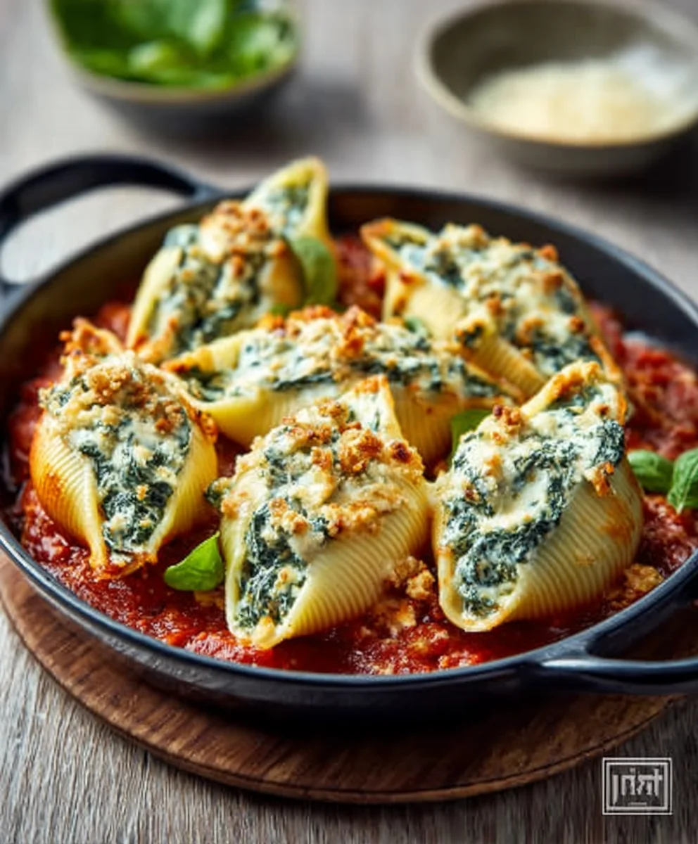Easy Spinach Ricotta Stuffed Shells Recipe