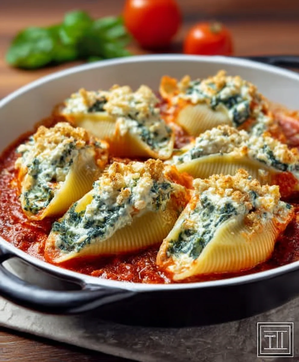 Easy Spinach Ricotta Stuffed Shells Recipe
