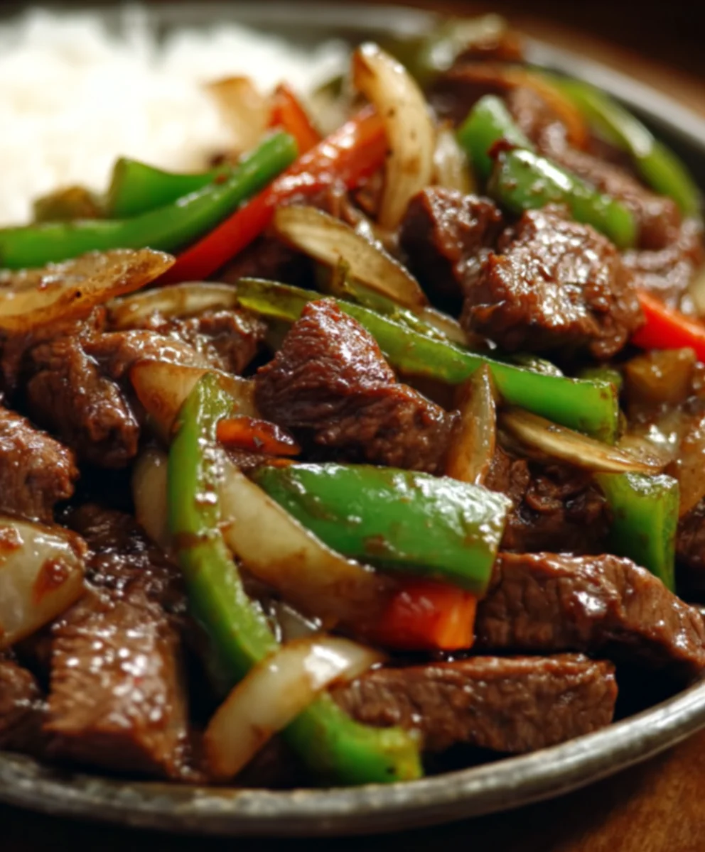 Chinese Pepper Steak Recipe-Sizzling Beef & Onions