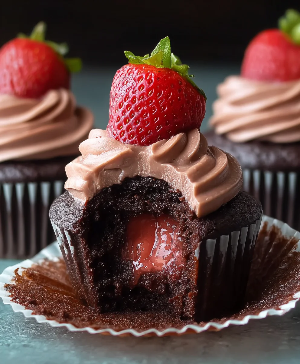 Chocolate Strawberry Cupcakes-Decadent & Delicious Treat