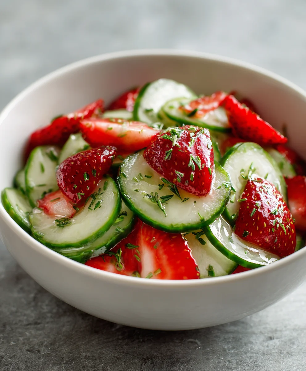 Cucumber Strawberry Salad - Refreshing & Easy Recipe