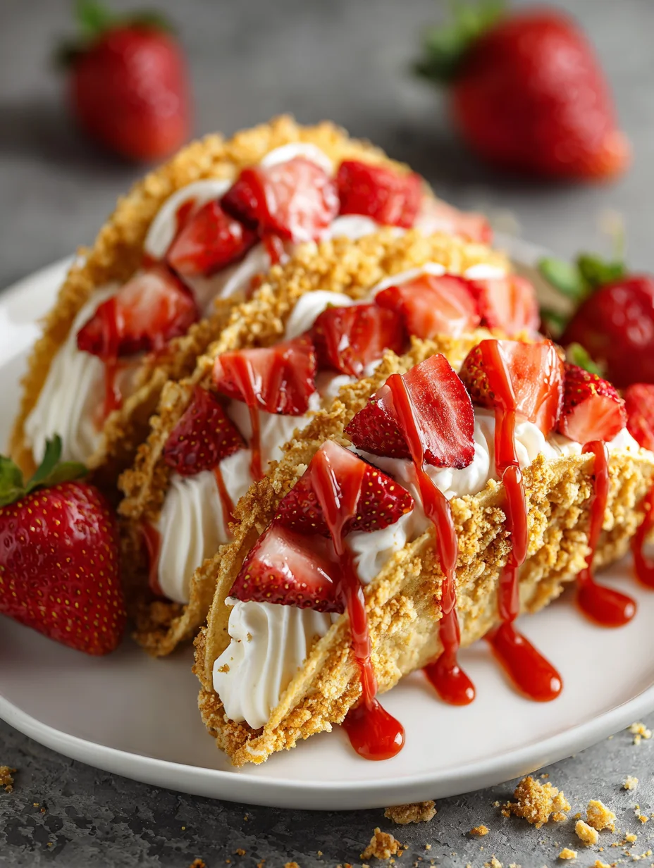 Strawberry Crunch Cheesecake Tacos - Easy Dessert Recipe