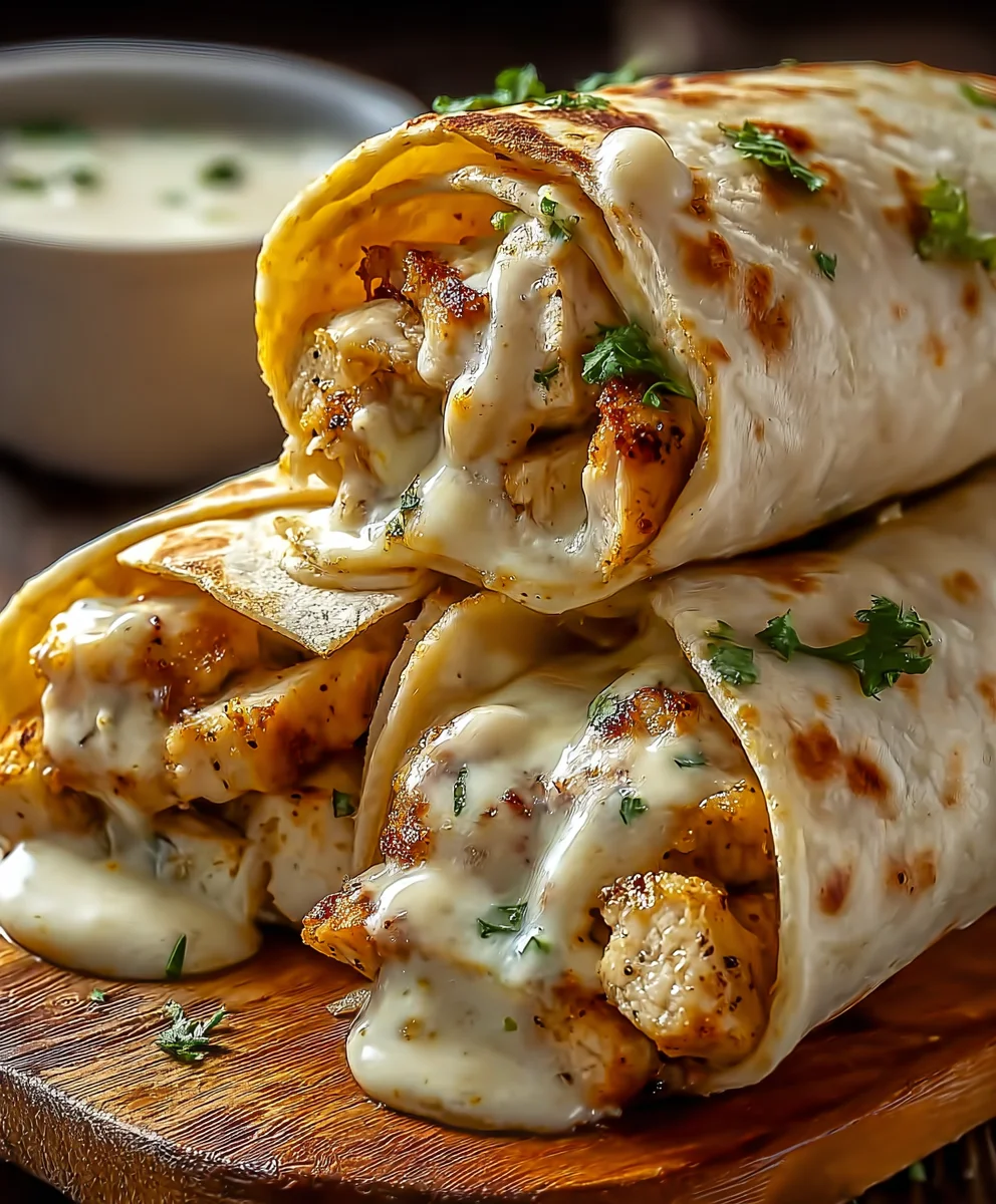 Cheesy Garlic Chicken Wraps Quick Dinner Recipe