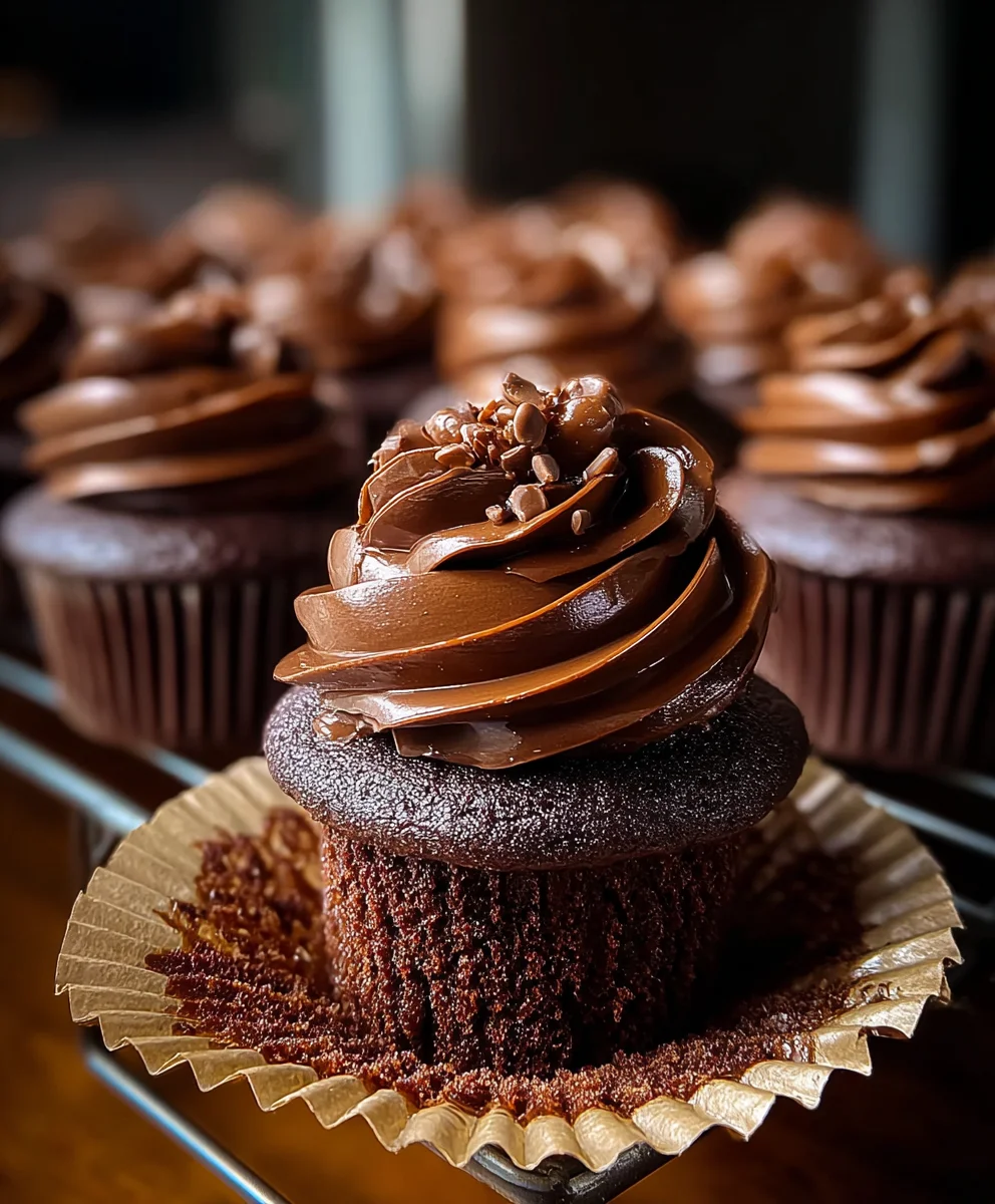 Decadent Chocolate Fudge Cupcakes-Easy Recipe