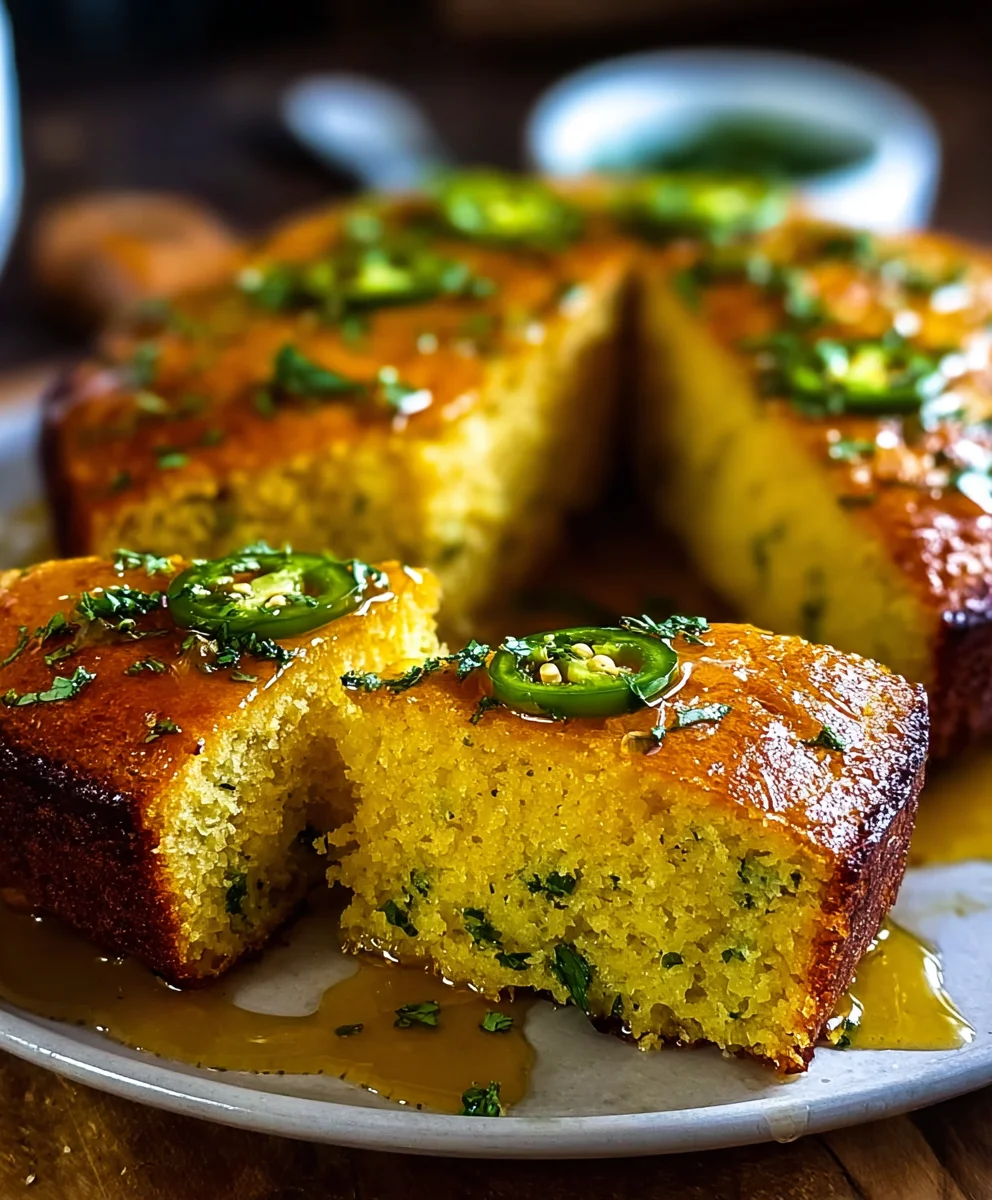 Spicy Jalapeño Cornbread with Honey Lime Glaze