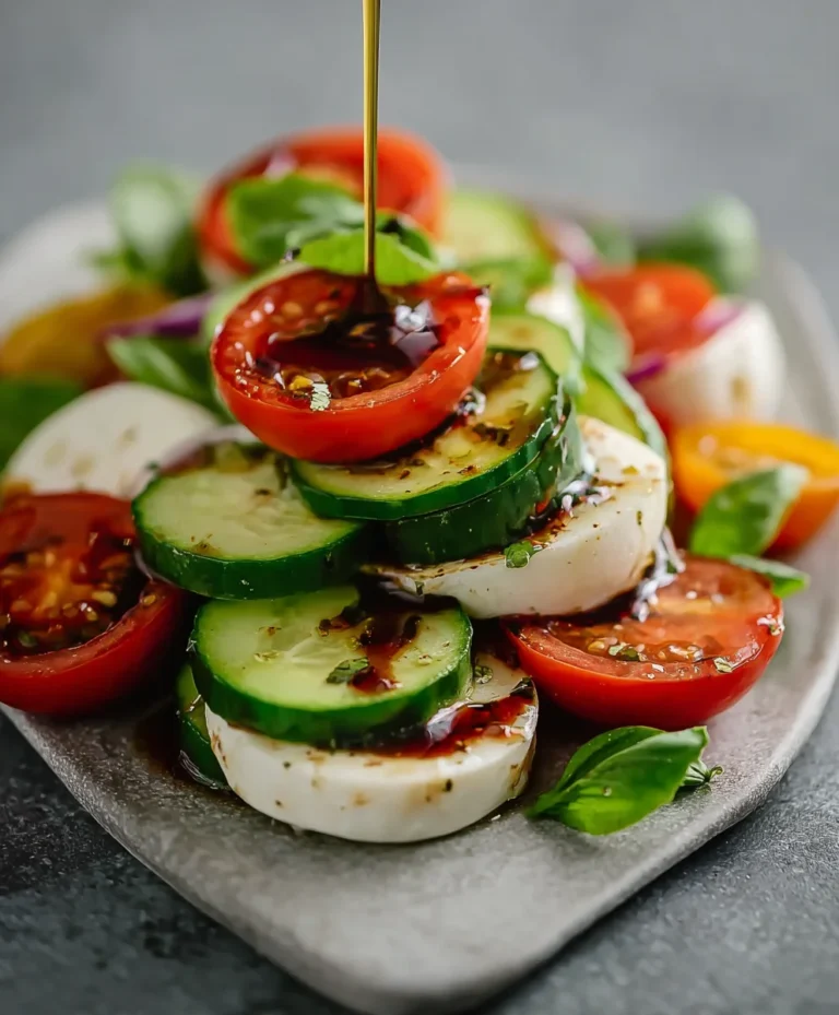 Cucumber Caprese Salad- Fresh Easy Recipe