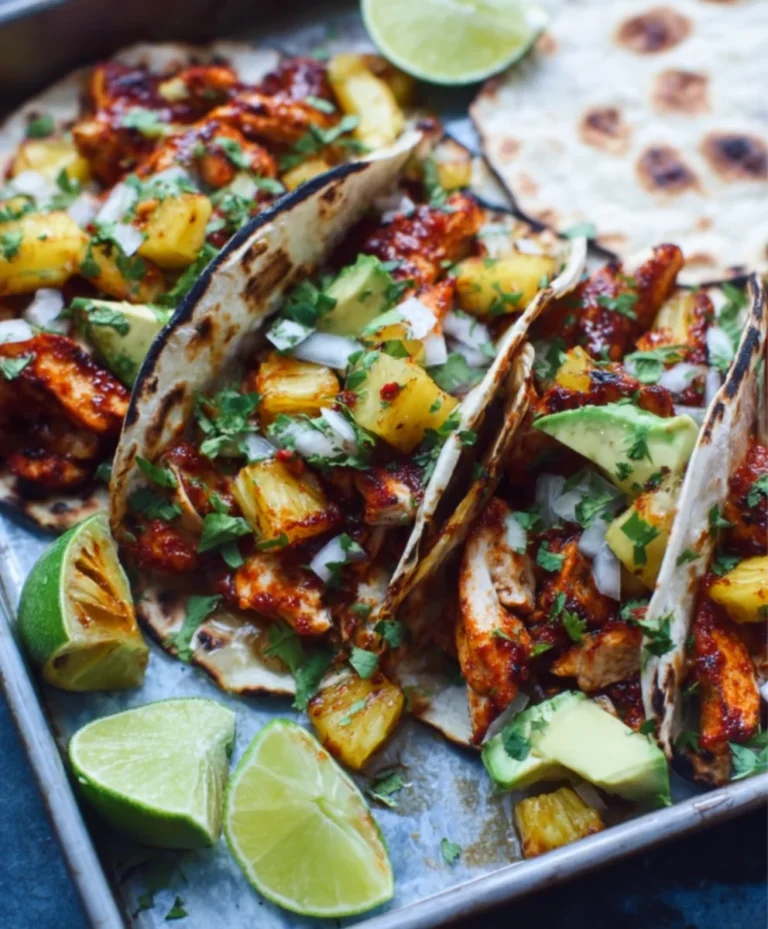 Easy One Pan Chicken Pineapple Tacos Recipe