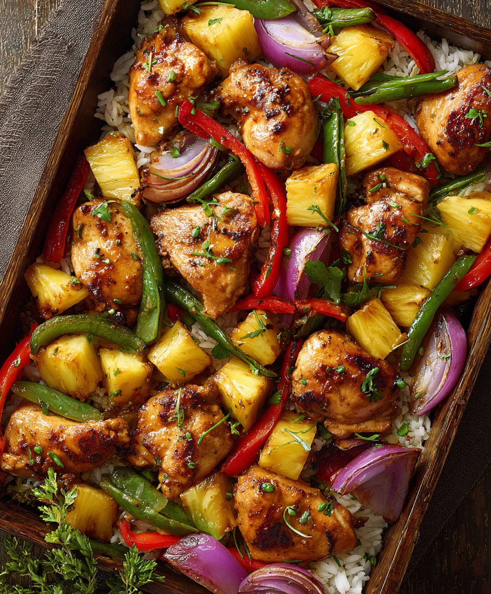 Easy Hawaiian Chicken Sheet Pan Dinner - Quick Meal