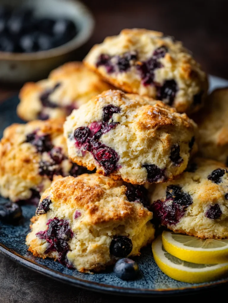 Sourdough Discard Blueberry Lemon Scones-Easy Recipe