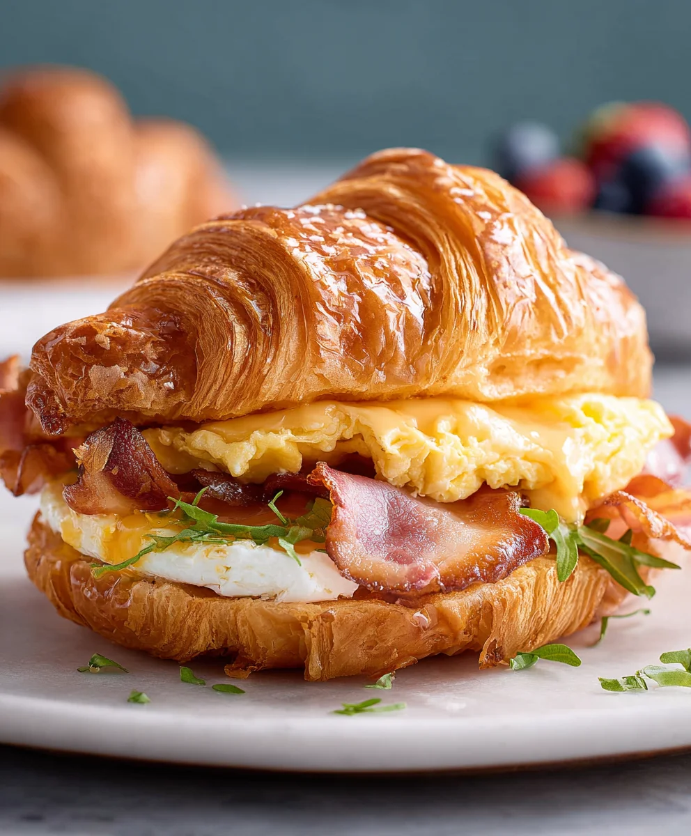 Easy Croissant Breakfast Sandwiches - Quick & Delicious