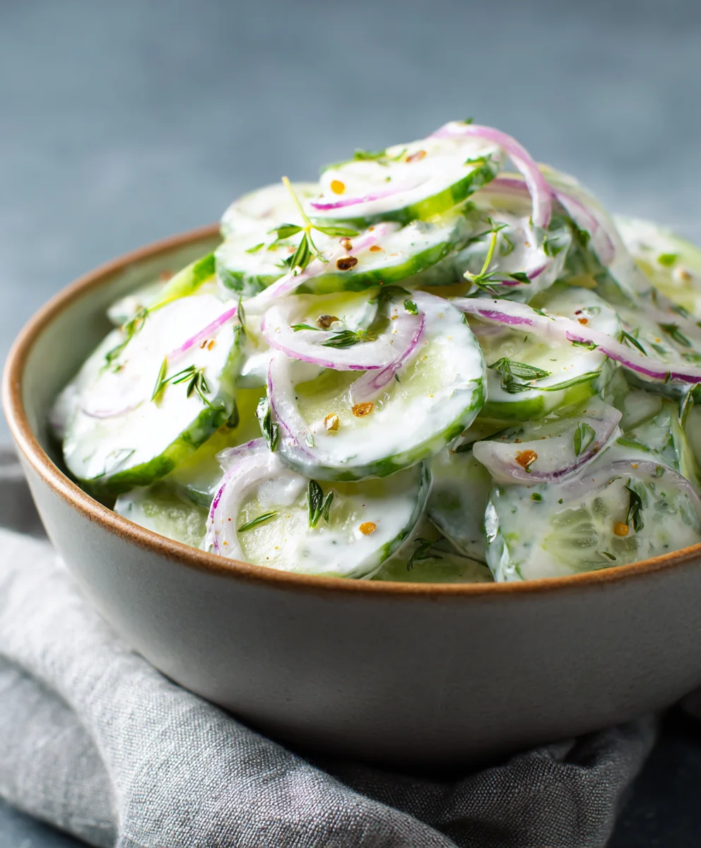 Creamy Cucumber Salad - Easy Refreshing Side