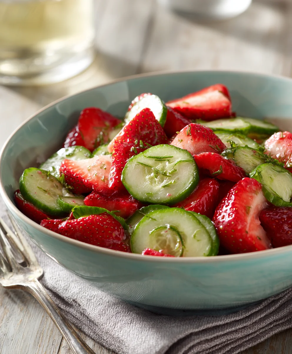 Cucumber Strawberry Salad - Refreshing & Easy Recipe