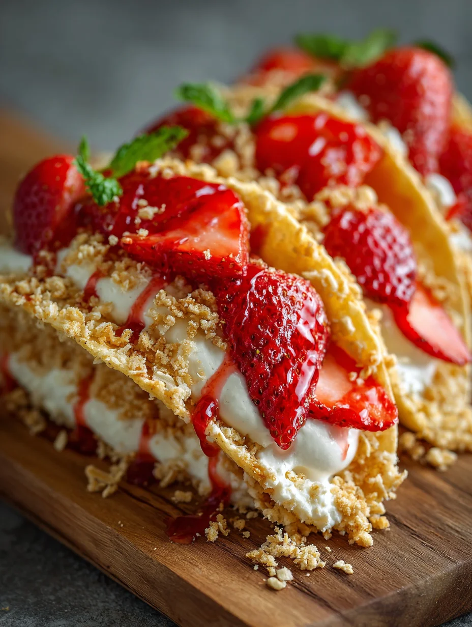 Strawberry Crunch Cheesecake Tacos - Easy Dessert Recipe