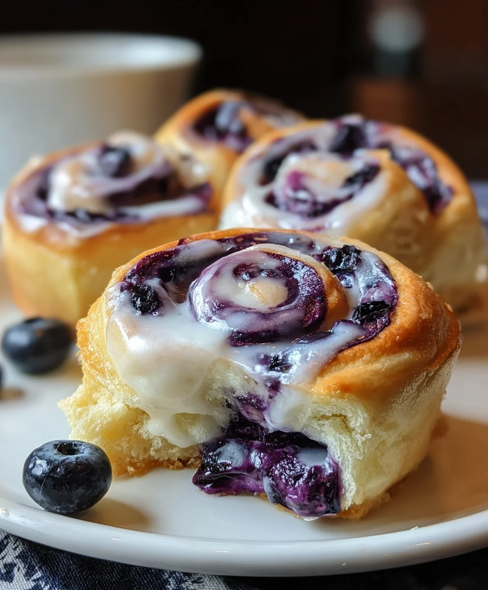 Blueberry Cheesecake Rolls-Sweet Creamy Delight