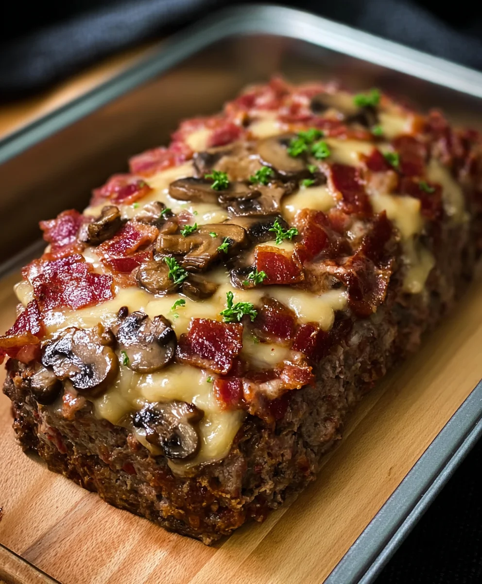 Beef Beef Bacon Mushroom Swiss Meatloaf Recipe