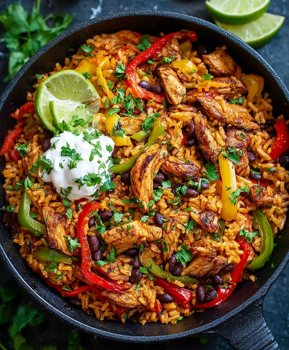 Easy One-Pan Beef Fajita Rice Bowls