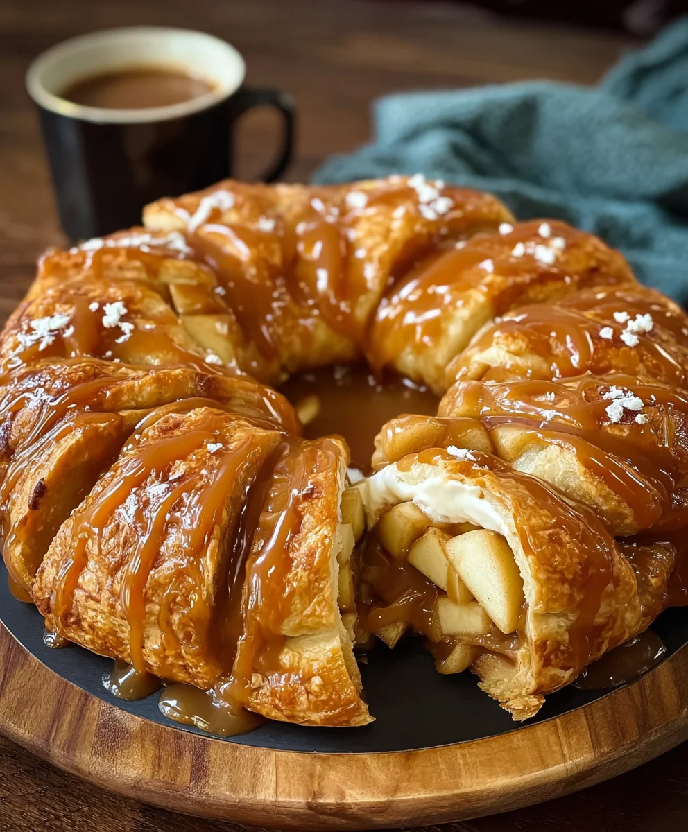 Caramel Apple Cream Cheese-Easy Crescent Ring