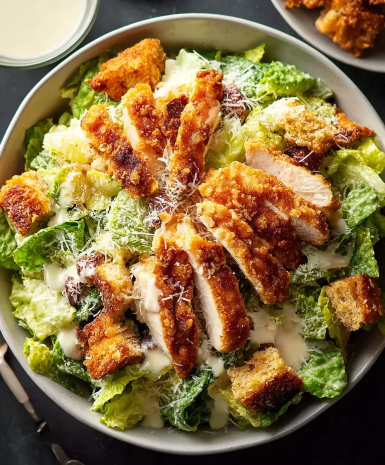 Extra Crispy Chicken Caesar Salad- Best Recipe