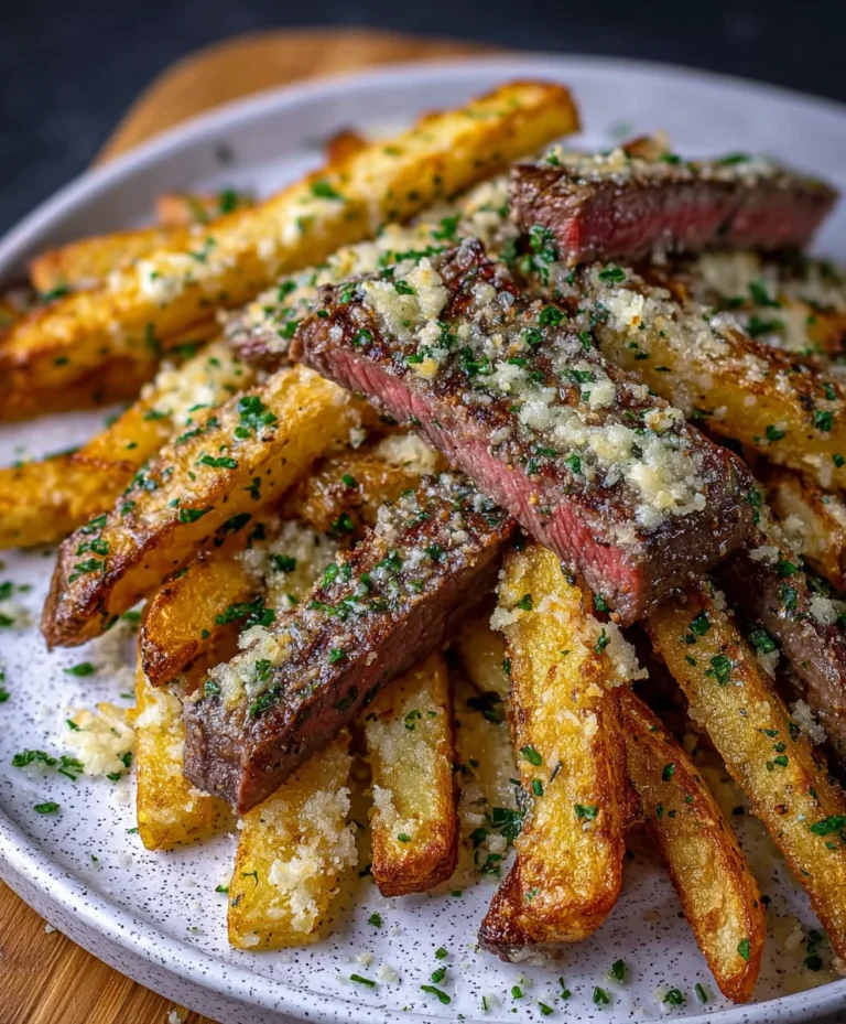 Garlic Parmesan Beef Steak Fries- Crispy & Flavorful