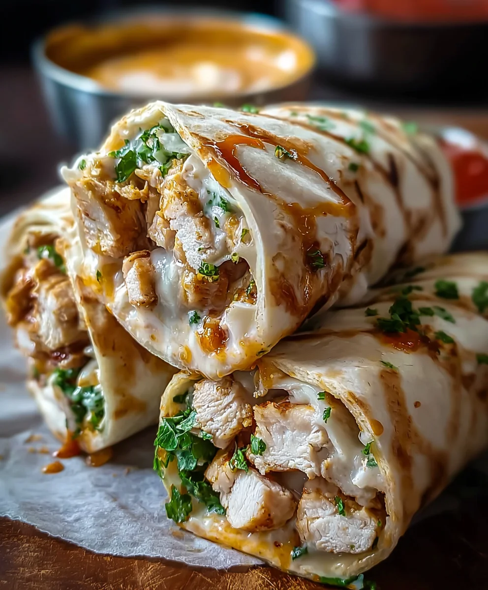 Cheesy Garlic Chicken Wraps - Easy Weeknight Meal