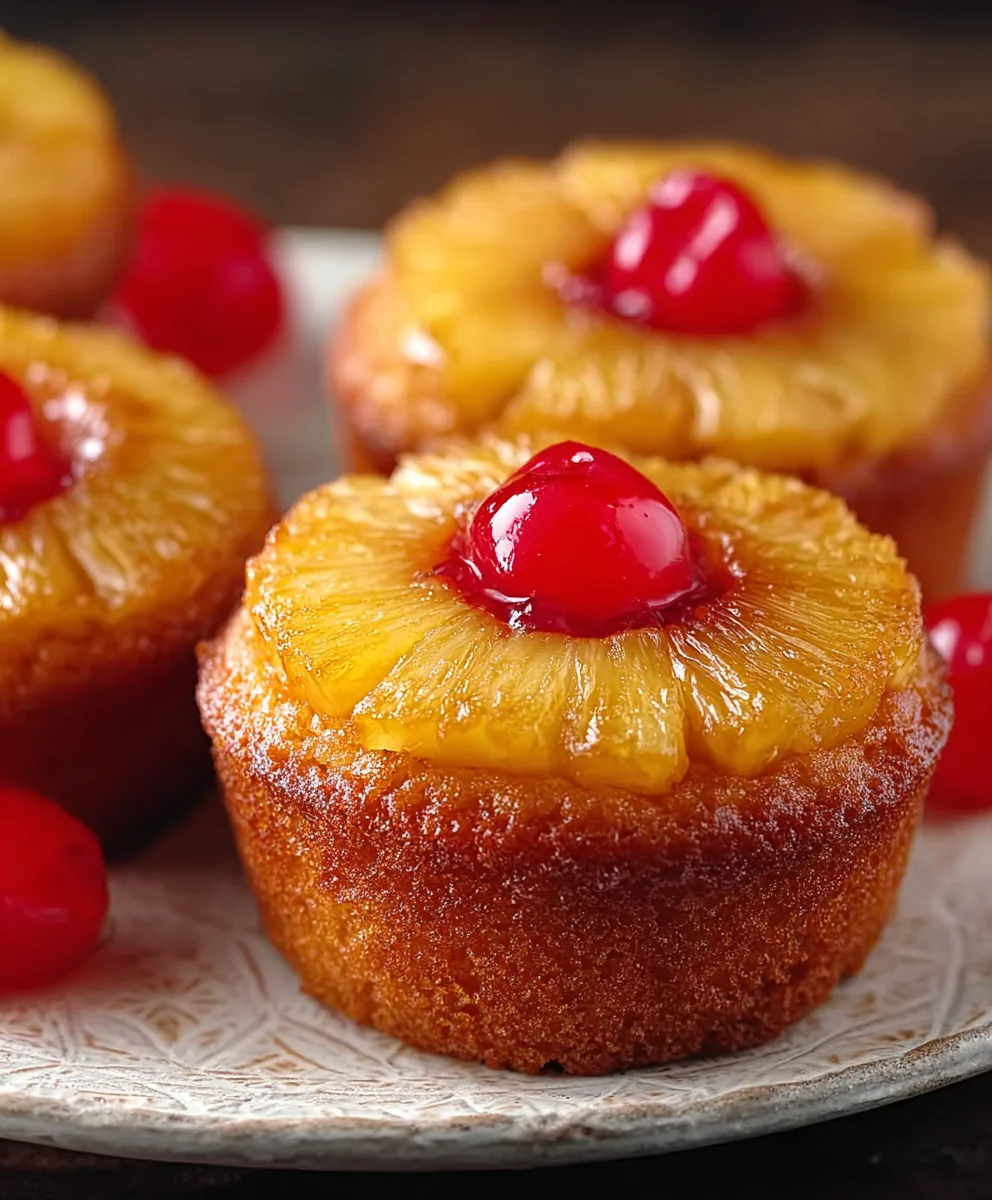 Easy Pineapple Upside Down Cupcakes - Quick Dessert