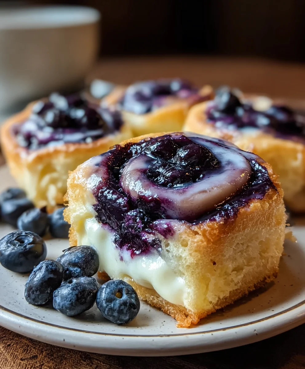 Blueberry Cheesecake Rolls-Sweet Creamy Delight
