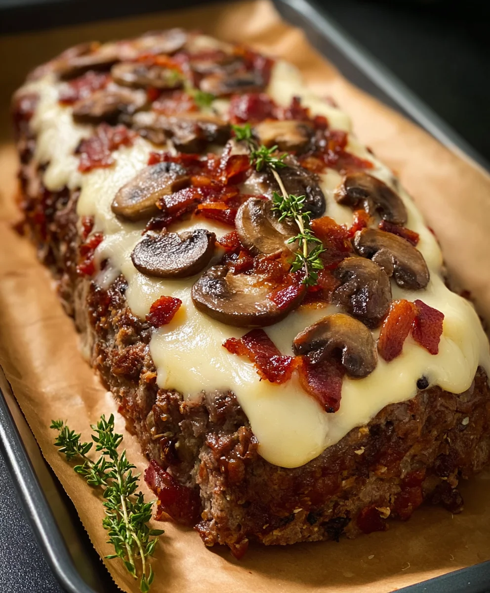 Beef Beef Bacon Mushroom Swiss Meatloaf Recipe