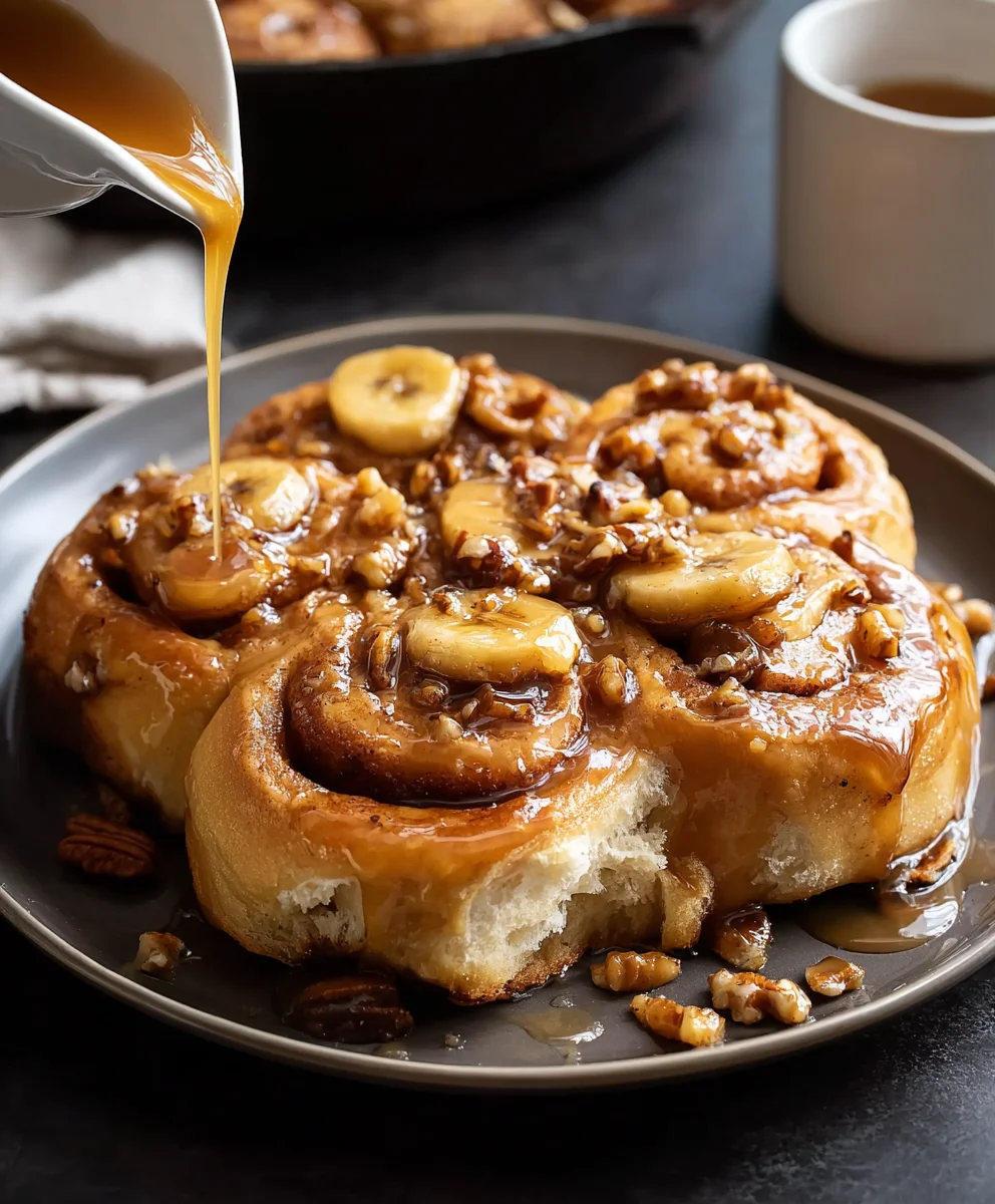 Bananas Foster Cinnamon Rolls - Best Dessert Ever