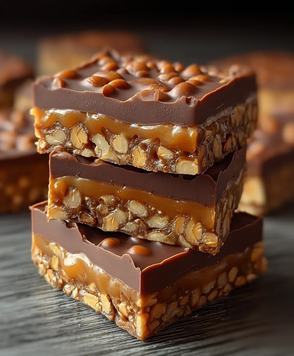 Caramel Fudge Crunch Bars-Easy Sweet Treat