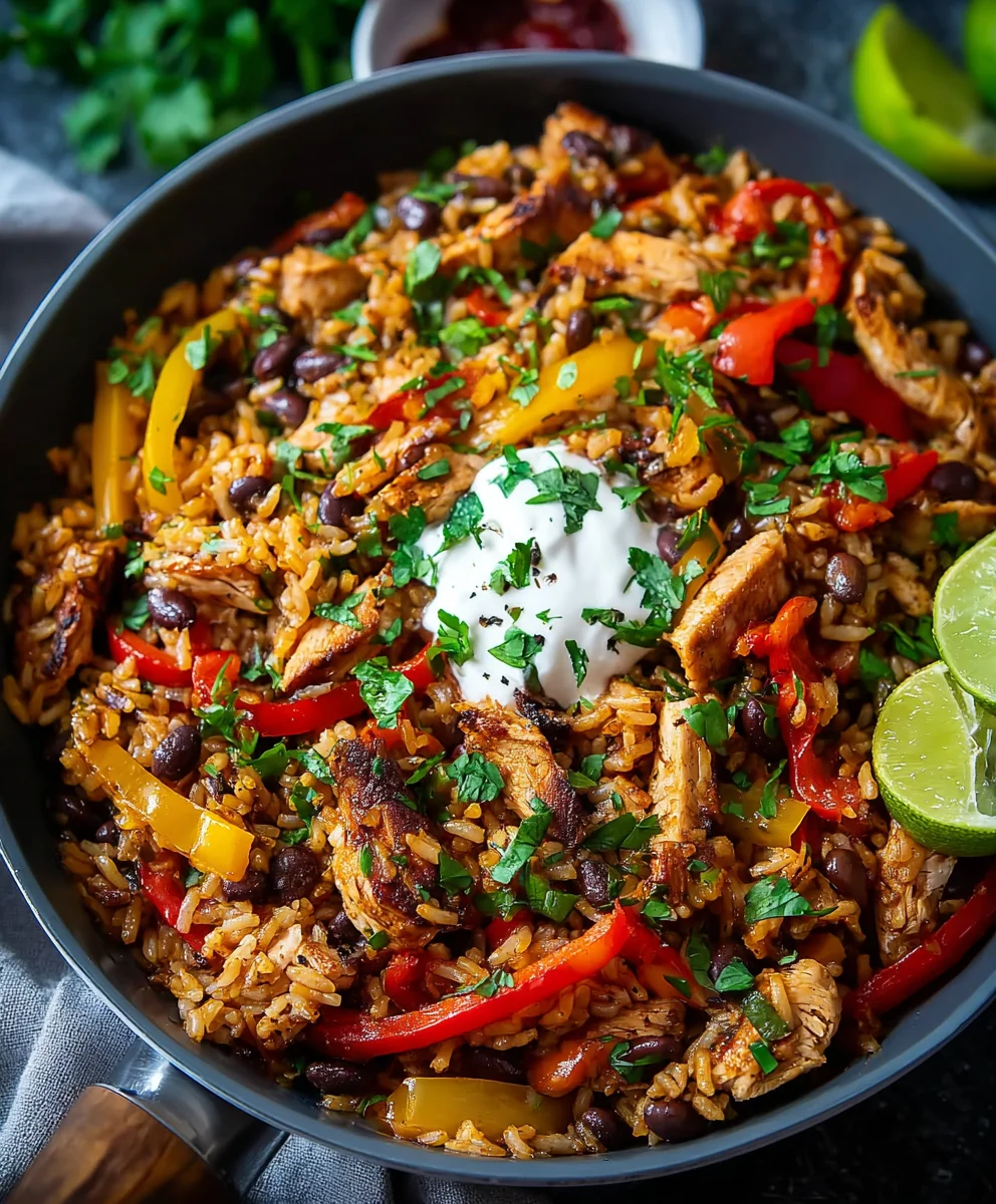 Easy One-Pan Beef Fajita Rice Bowls