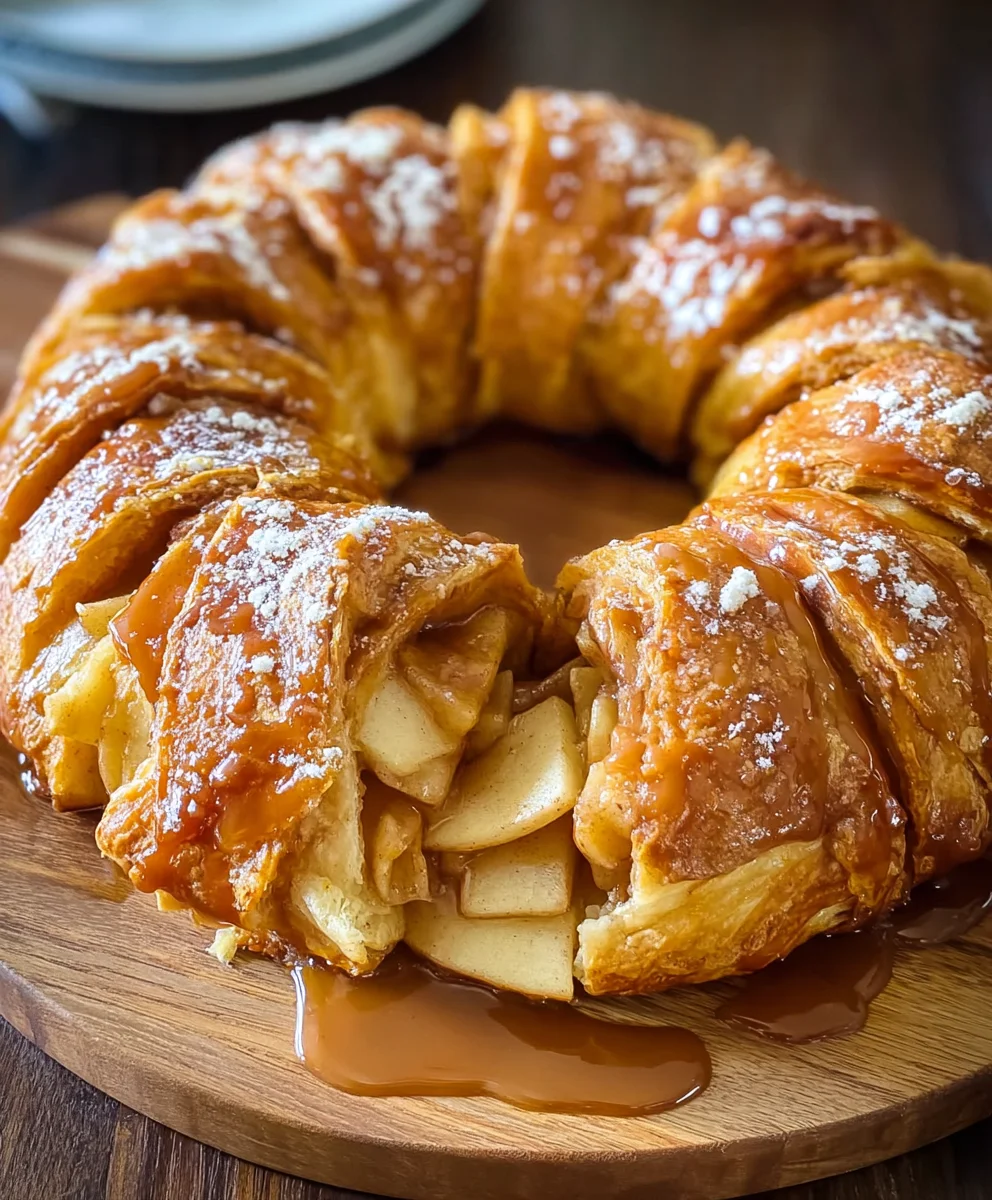 Caramel Apple Cream Cheese-Easy Crescent Ring