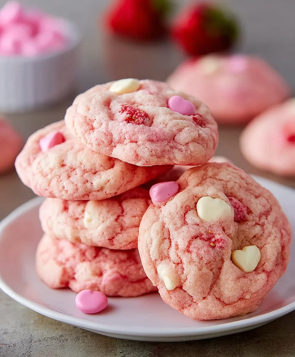Easy Strawberry Cake Mix Cookies-Quick Dessert Idea