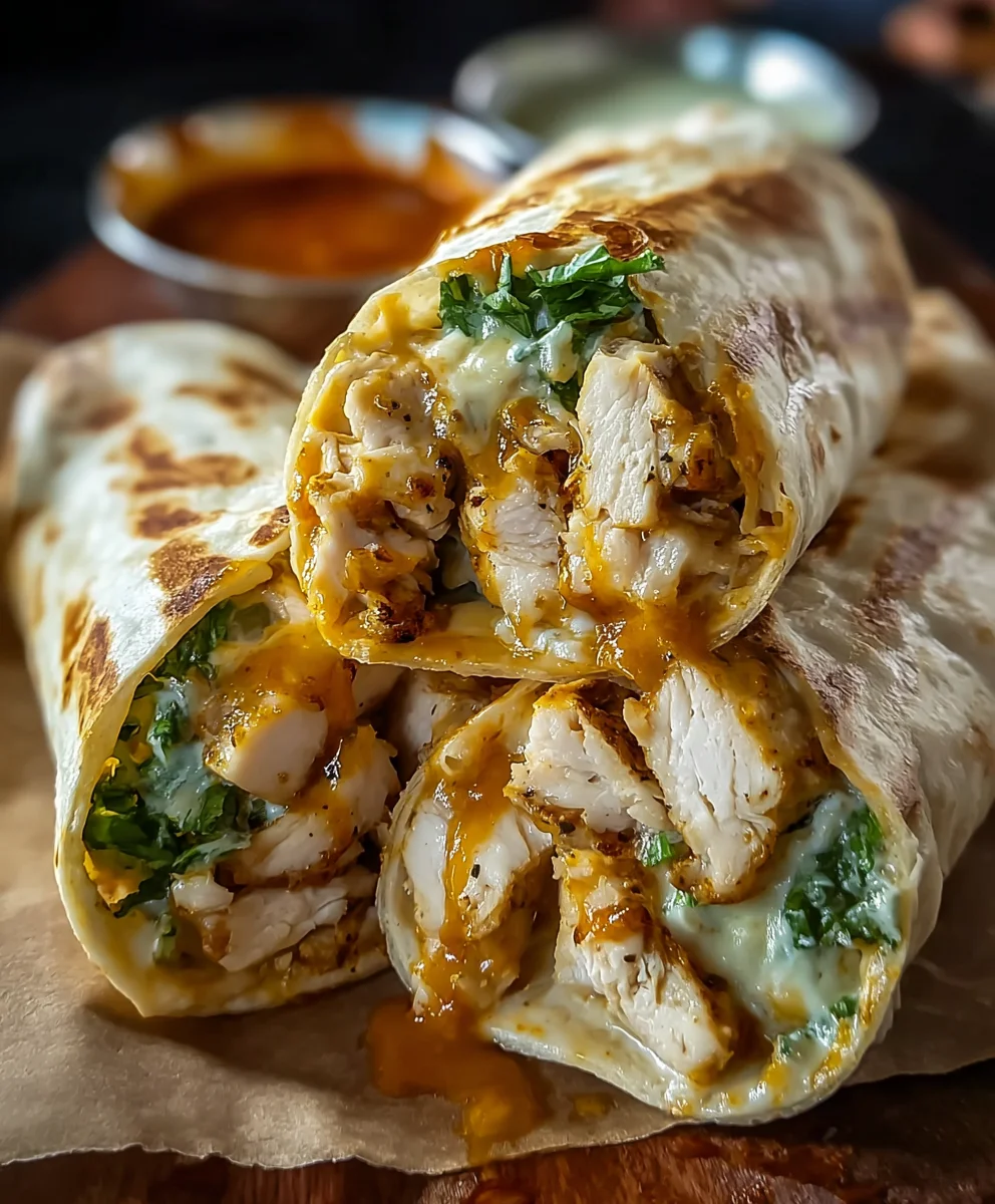 Cheesy Garlic Chicken Wraps - Easy Weeknight Meal